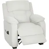 HOMCOM Elektrische Relaxfauteuil - Fluweel (100% polyester) - 86x90x103cm - Crème