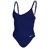 Nike V-neck Swimsuit Blauw XS Vrouw