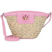 Pinko Handtas 'Love Summer Bucket Rafia + Vitello Seta' pink