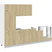 vidaXL 7-delige Keukenkastenset Lyon bewerkt hout sonoma eikenkleurig
