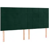 vidaXL Hoofdbord donkergroen 200x5x118/128 cm fluweel