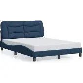vidaXL Bedframe zonder matras "Hvar" stof blauw 140x190 cm