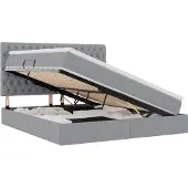 vidaXL Opslag bed met matras met opslag Lichtgrijs 160 x 200 cm Stof