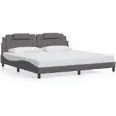 vidaXL Bedframe "Viana" zonder matras kunstleer grijs 200x200 cm