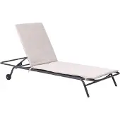 Beliani VOLTERRA - Tuin ligstoel - Beige - Stof