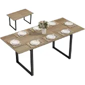 HOMCOM Uitschuifbare eettafel, 140/180 x 80 cm, eettafel voor 6-8 personen, naturel