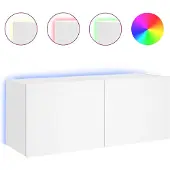 vidaXL Tv-wandmeubel met LED-verlichting 100x35x41 cm wit