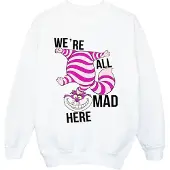 Disney Meisjes Alice In Wonderland Allemaal Gek Hier Sweatshirt (Wit)
