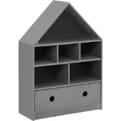 Loft 24 Alpi-Boekenkast met kap 1 Deur Grijs