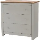 Loft 24 Emerald-Commode - 3-laden - Eiken/Crème