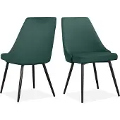 Loft 24 Natascha-Eetkamerstoel - 2 Pack - Donkergroen