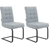 Loft 24 Terza-Eetkamerstoel - Grijs Stof - Set van 2