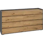 Loft 24 Kosmo-Commode - 8-laden - Antraciet Eikenlook
