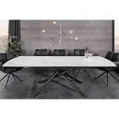 Invicta Uitschuifbare eettafel MIKADO 180-230cm wit keramiek zwart sterrenframe - 46495