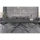 Invicta Uitschuifbare eettafel MIKADO 180-230cm grafiet keramiek zwart ster onderstel - 46496