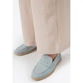 WITTCHEN Dames Klassieke Blauwe Suède Mocassins