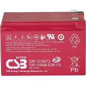 CSB EVH 12150 Loodaccu 12 V 15 Ah Loodvlies (AGM) (b x h x d) 151 x 102 x 98 mm Kabelschoen 6.35 mm Cyclusbestendig, Onderhoudsvrij, Geringe