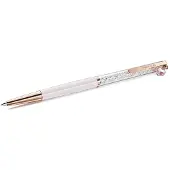 Swarovski Crystalline Pen 5732990 | Roze balpen met roségoudkleurige details en hart-hanger | Luxe schrijfinstrument, navulbaar