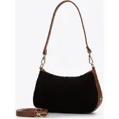 WITTCHEN Dames Baguette Handtas met Kunstbont Klein Zwart en Bruin Kunstleer