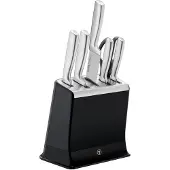 Tefal EverSharp K2977S44 roestvrijstalen 6-delige messenset en blok met geïntegreerde slijper