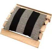 Emendo - Sauna hoofdsteun met linnen kussentje - zwart, 25x24 cm