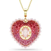 Swarovski Ketting goud / rood