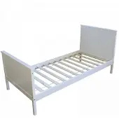 Homestyle4u Jeugdbed, enkel bed, houten bed, bedframe, 90x200, wit, dagbed, bed van grenenhout