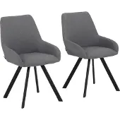 Notio Living Sandra-Eetkamerstoel - Grijs Stof - Set van 2