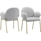 Loft 24 Iwama-Eetkamerstoel - 2 Pack - Lichtgrijs Teddy