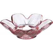 B Living Glazen Waxinehouder – Bloemvorm – Roze Transparant - Ø12 H3 cm