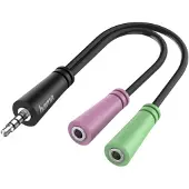 Hama Audio kabel - Audio adapter - 3,5 mm mannelijke plug - Microfoon headset 3-pins - Zwart - Analoog