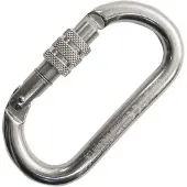 Kong Oval Alu Classic Schroefkarabijnhaak Zilver