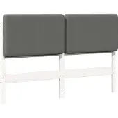 vidaXL Gestoffeerd hoofdbord met hoofdeinde Wit en Lichtgrijs 120 cm