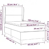 vidaXL Boxspring met matras fluweel donkergroen 90x190 cm