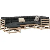 vidaXL 6-delige Loungeset massief grenenhout