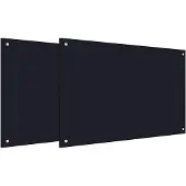 vidaXL Keukenachterwand 2 st Zwart 90 x 60 cm gehard glas