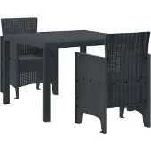 vidaXL Tuinset, 3 stuks, antraciet, polypropyleen