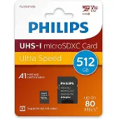 Philips Micro SDXC geheugenkaart / class 10 / UHS-I / A1 / inclusief adapter (512GB)