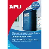 APLI Labels, Weerbestendige folie-etiketten, 105 x 148 mm, witá