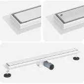 vidaXL 2 in 1 Doucheafvoer Zilver 70 cm Roestvrij staal 304