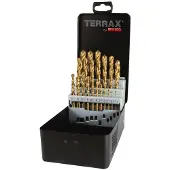RUKO Terrax A250215T Set van helicoïdaal boren 25 stuks HSS TiN Stalen koffer (Import Duitsland)
