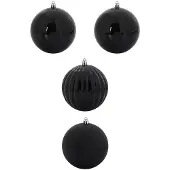 vidaXL Kerstbal Set XXL 4 st Zwart Ø 20 cm Kunststof