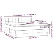 vidaXL Boxspring met matras fluweel donkergroen 160x200 cm