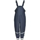 Playshoes regenbroek bretels katoen gevoerd uni marine