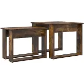 vidaXL Koffietafel Set 2 st Rook Eiken 50 x 52 x 42 cm Bewerkt hout