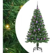 vidaXL Kunstkerstboom Groen 150 cm PVC en Staal en Kunststof