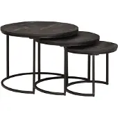 vidaXL Nesting Koffietafels 3 st Zwart 54 x 54 x 40 cm