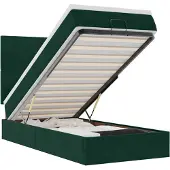 vidaXL Ottoman bed met matrassen en LED's 100x200cm fluweel