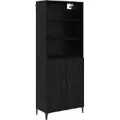 vidaXL Highboard 2 st Zwart eiken 69,5 x 34 x 180 cm Bewerkt hout