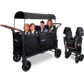 Wonderfold W6LUXP Bolderkar - 6-zits Kinderwagen - Opvouwbaar - Zwart - (Draagvermogen tot 140kg)
